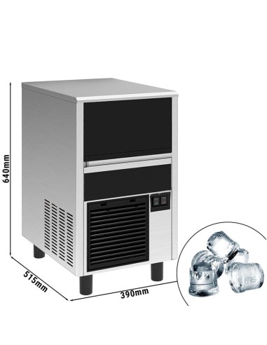 dimensions machine à glaçons cylindriques creux 27 kg par 24h