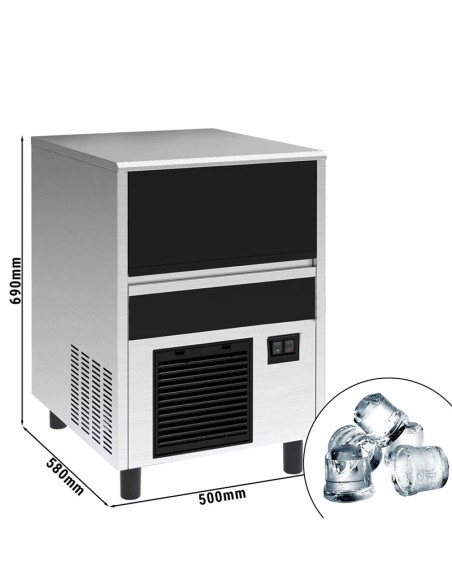 dimensions machine à glaçons cylindriques creux 33 kg par 24h