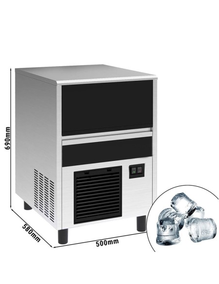 dimensions machine à glaçons cylindriques creux 37 kg par 24h