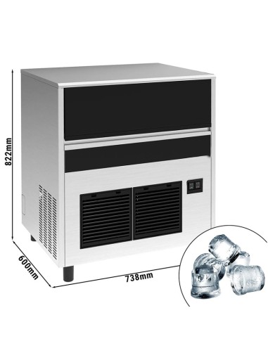 dimensions machine à glaçons cylindriques pleins 66 kg par 24h
