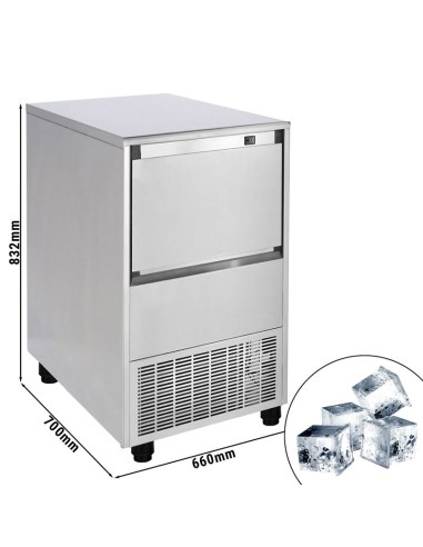 dimensions machine a glacons cubiques pleins 99 kg par 24h