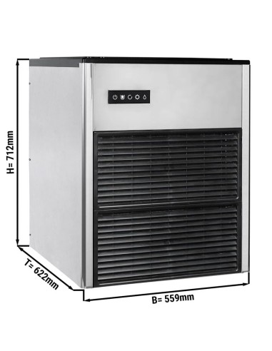 dimensions machine a glacons cubiques pleins 335 kg par 24h
