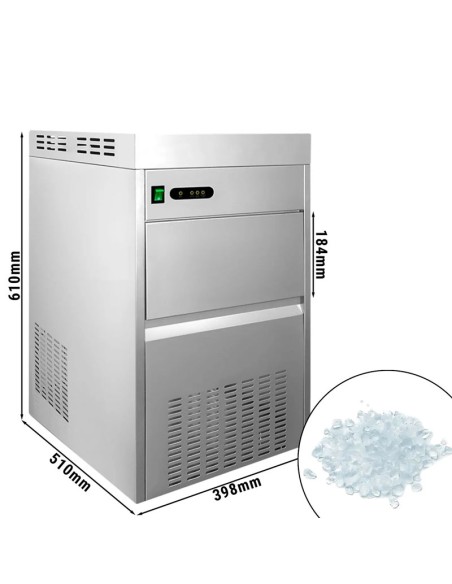 dimensions machine à paillettes de glace 85 kg par 24h