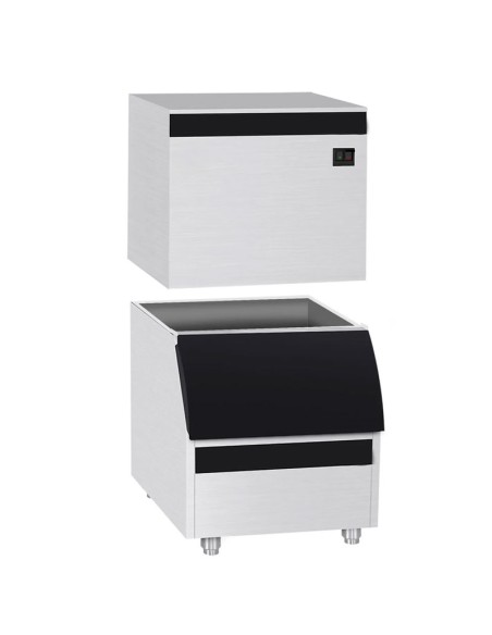 Machine à glaçons cubiques pleins 230 kg par 24h avec bac à glaçons de 175 kg