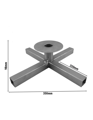 dimensions support en croix pour broche kebab - Ø max 30 mm