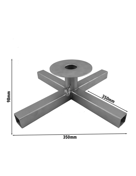 dimensions support en croix pour broche kebab - Ø max 30 mm