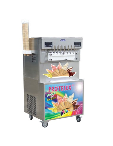 Machine à glace italienne et yaourt glacé - 7 manettes 5 kW