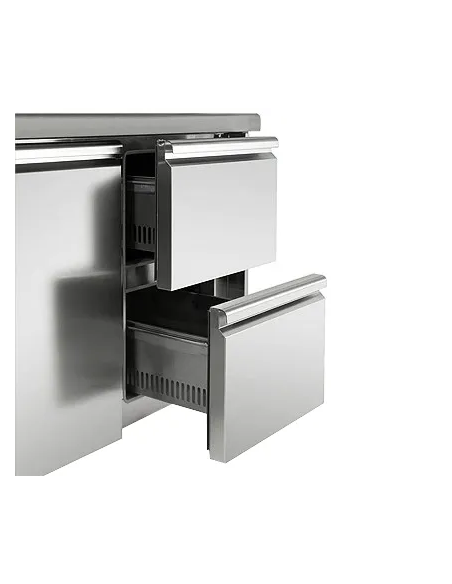 tiroir table réfrigérée positive adossée profondeur 700 - 1 porte et 2 tiroirs