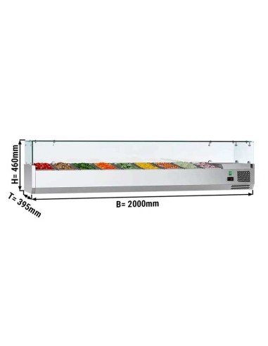 vitrine ingredients 9 x gn 1/3 dimensions