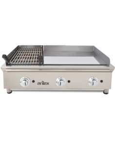 Plancha Fry-Top à Gaz 100 cm Duo Chrome dur 15 mm et Grill Arilex