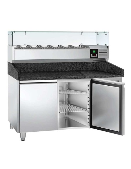 table preparation 2 portes granit noir interieur