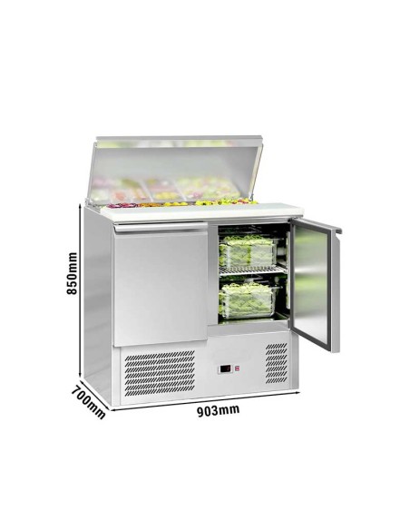 saladette refrigeree 2 portes dimensions