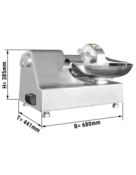 Dimensions cutter électrique de table 5,5 L