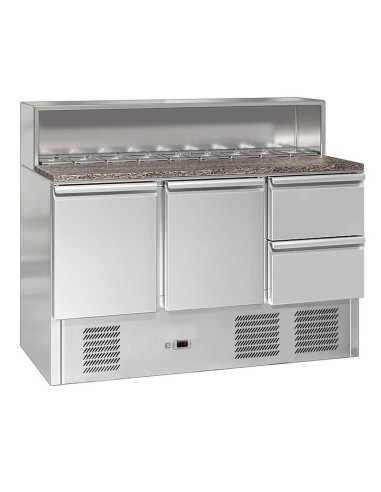 comptoir refrigere 2 portes 2 tiroirs 8 bacs gn