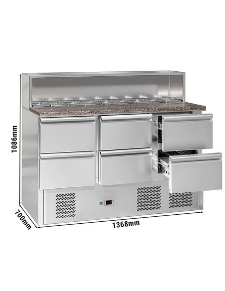 comptoir refrigere 6 tiroirs 8 bacs gn dimensions