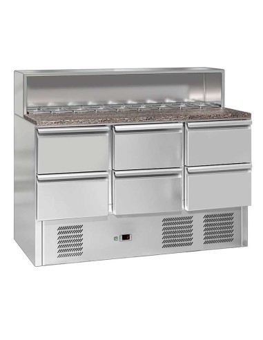 comptoir refrigere 6 tiroirs 8 bacs gn
