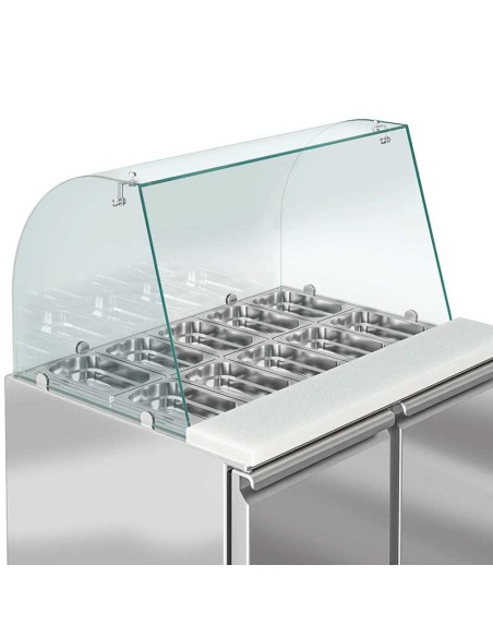 saladette refrigeree 3 portes 4 gn 1/1 dessus 2