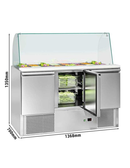saladette refrigeree 3 porte 5 bacs gn 1/1 dimensions