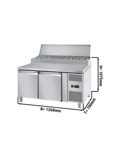 saladette refrigeree 2 portes et 7 bacs dimensions