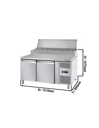saladette refrigeree 2 portes et 8 bacs dimensions