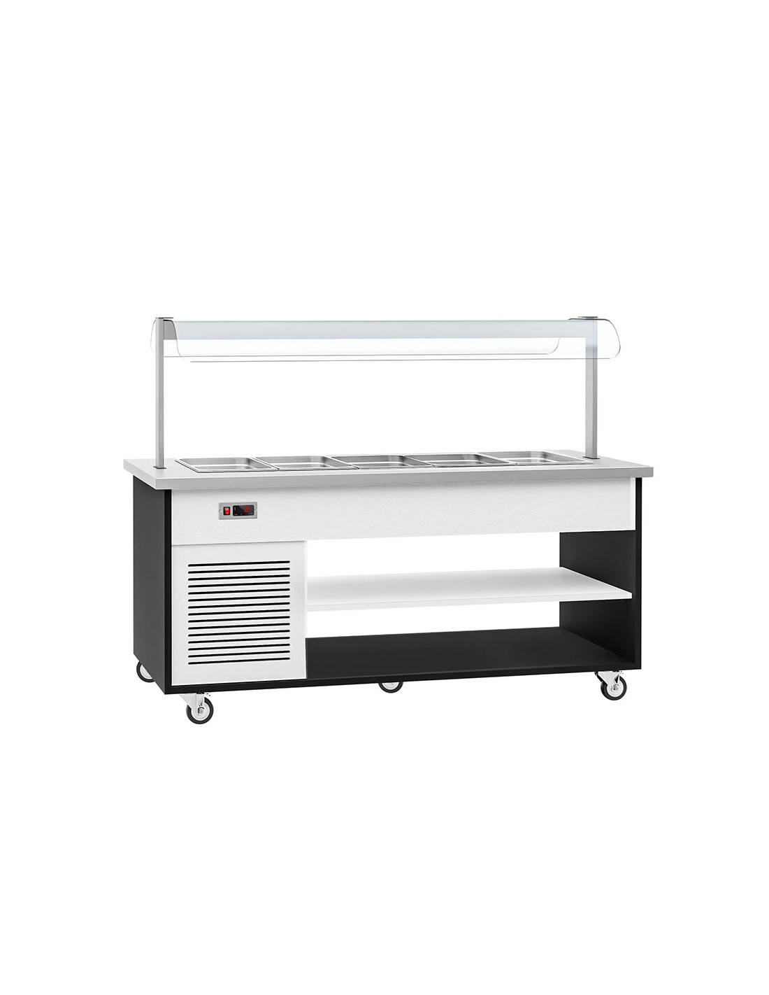Buffet-Bar Central Réfrigéré Mobile - 5 Bacs GN 1/1 | Quiditmieux.fr
