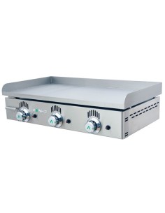 Plancha à gaz mi-rainurée en chrome dur Novo-Crom | Mainho - 1