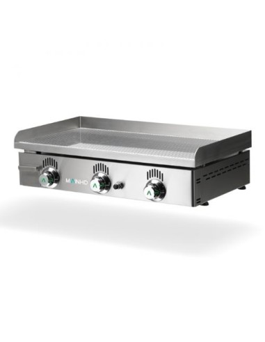 Plancha à gaz Novo-Crom rainurée en chrome dur - L800 | Mainho