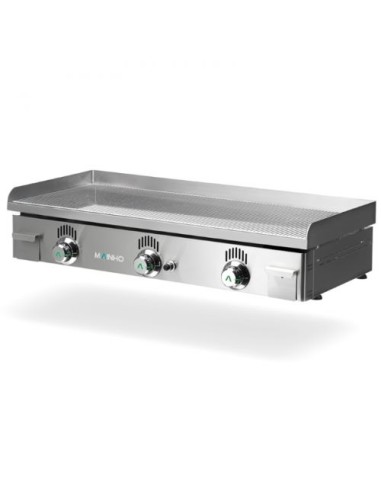 Plancha à gaz Novo-Crom rainurée en chrome dur - L1000 | Mainho