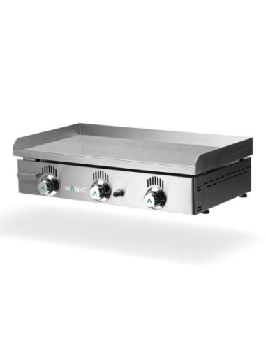 Plancha à gaz NOVO-SNACK rainurée en ACIER rectifié - L800 mm | Mainho