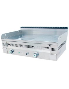 Plancha Fry-Top à gaz mi-rainurée chrome dur Euro Crom | Mainho - 1