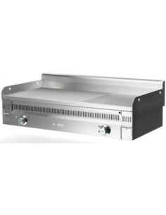 Plancha Fry-Top à gaz mi-rainurée en acier Euro Snack - Mainho - 1