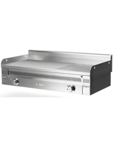 Plancha Fry-Top à gaz mi-rainurée en acier Euro Snack - Mainho - 1