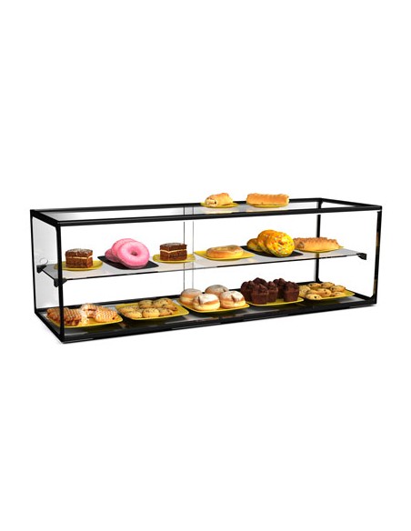 Vitrine d'exposition neutre avec étagère - L 555 mm | SAYL
