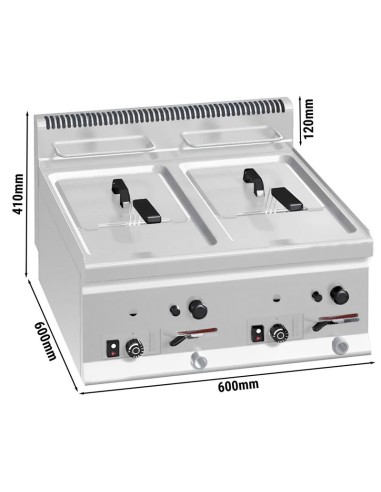 Dimensions friteuse à gaz professionnelle 2x8 litres à poser