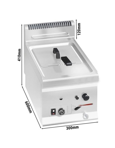 Dimensions friteuse à gaz professionnelle 8 litres à poser