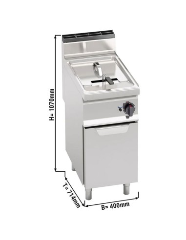 Dimensions friteuse à gaz professionnelle 10 litres sur meuble