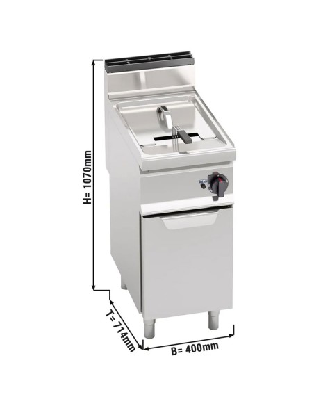 Dimensions friteuse à gaz professionnelle 10 litres sur meuble