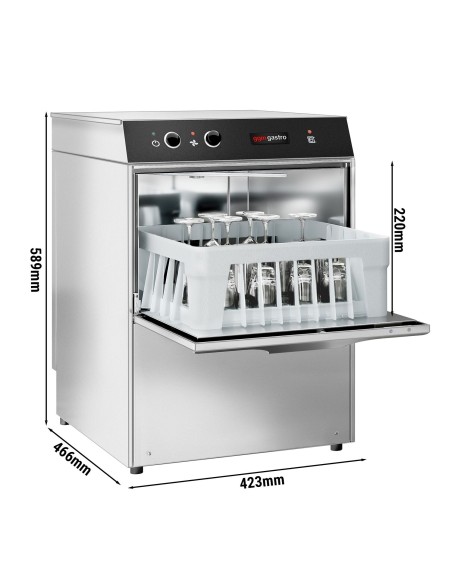 Lave-verres professionnel à double paroi avec pompe de vidange 35 x 35 - 1