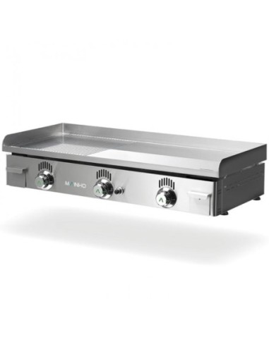 Plancha électrique NOVO-SNACK mi-rainurée en ACIER rectifié - L1000 | Mainho