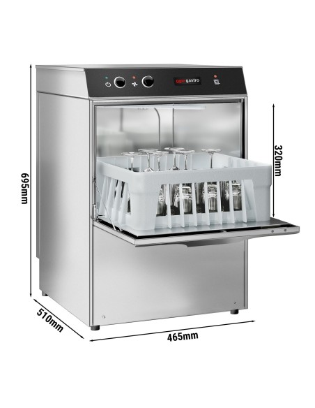 Lave-verres professionnel avec pompe de vidange 40 x 40 - 2,97 kW - 3