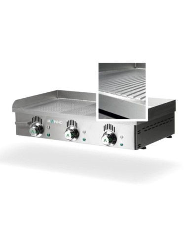Plancha électrique NOVO-SNACK rainurée en ACIER rectifié - L800 | Mainho