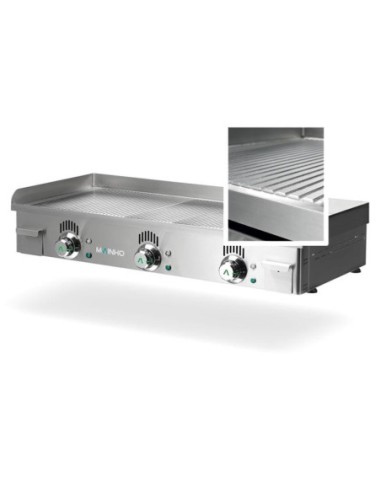 Plancha électrique NOVO-SNACK rainurée en ACIER rectifié - L1000 | Mainho