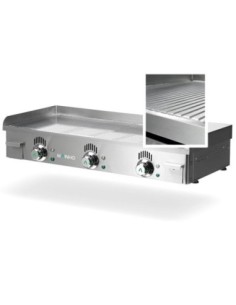 Plancha électrique  NOVO-CROM rainurée en CHROME - L1000 | Mainho