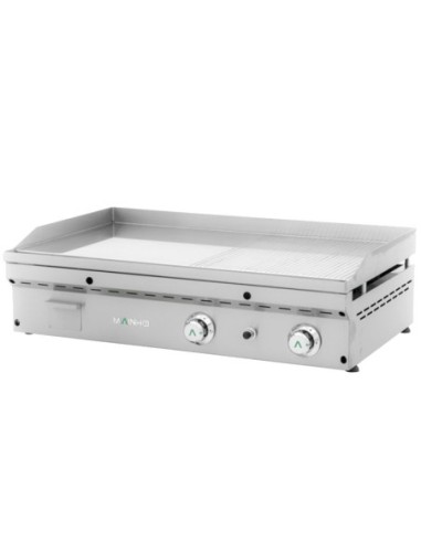 Fry-Top électrique FULL-CROM rainurée en CHROME - L900 | Mainho