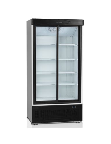 Armoire réfrigérée noire avec portes coulissantes et sans canopy 540L - FS1002S