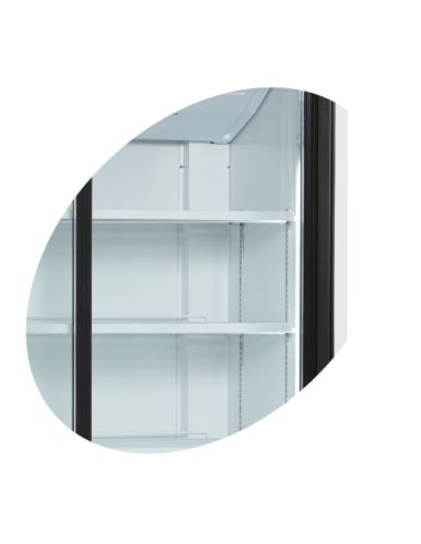 Armoire réfrigérée noire avec portes coulissantes et sans canopy 540L - FS1002S