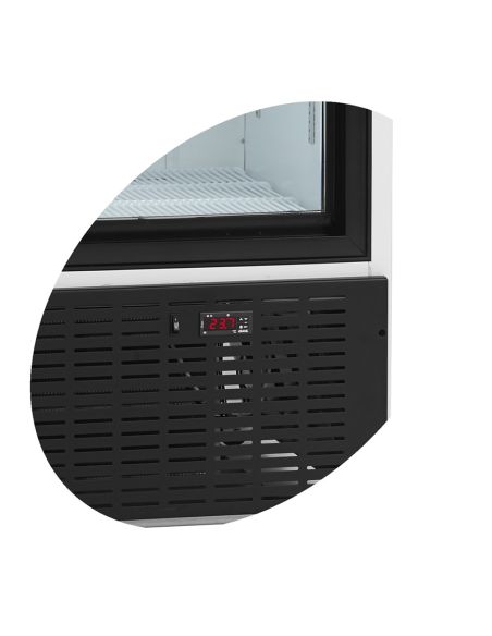 Armoire réfrigérée noire avec portes coulissantes et sans canopy 540L - FS1002S