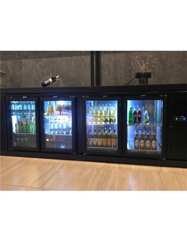 Arrière bar quatre portes vitrées battantes - 605 litres - CBC410G