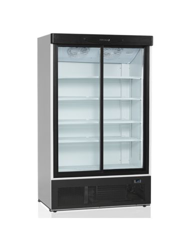 Armoire réfrigérée noire avec portes coulissantes et sans canopy 660L - FS1202S
