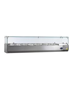 Vitrine à ingrédients réfrigérée avec pare-haleine - 8 x GN 1/3 - VK38-180